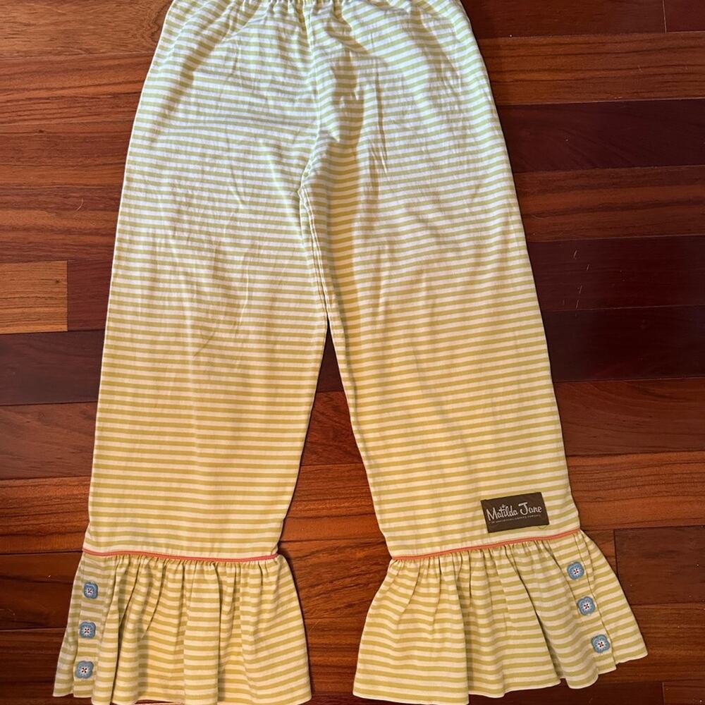 Matilda Jane yellow Striped Ruffle Pants